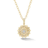 TEMPLE MANDALA PENDANT NECKLACE IN WHITE DIAMOND