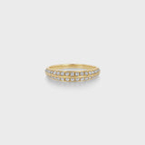 Thin Crescent Ring With Diamond Pave