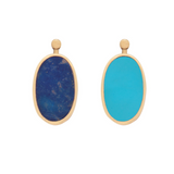 18K Yellow Gold Lozenge Oval Turquoise/Lapis