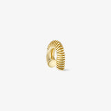 Oera Earring, Yellow Gold, Ribbed Stud Version