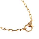 NARROW OBLONG CHAIN WITH SMALL DIAMOND LOCK